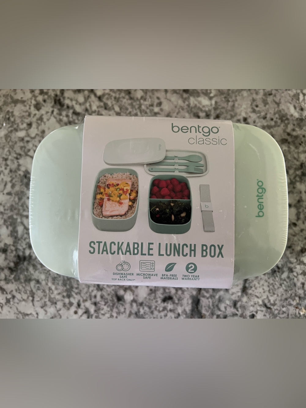 NEW Bentgo Classic Stackable Lunch Box Bento Box - Green Aqua Blue